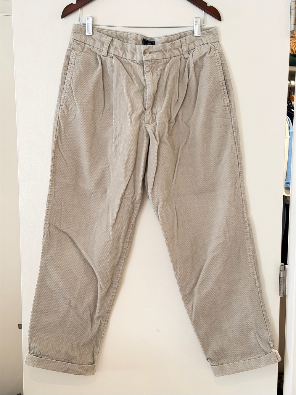 Dockers Men's Light Beige Corduroy Pants - Straight Fit